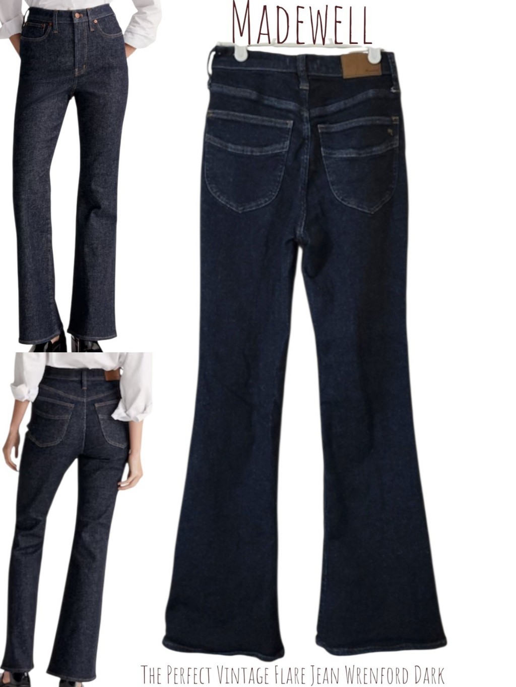 Madewell Women's The Perfect Vintage Flare Jean Wrenford Dark Stretch Denim 24